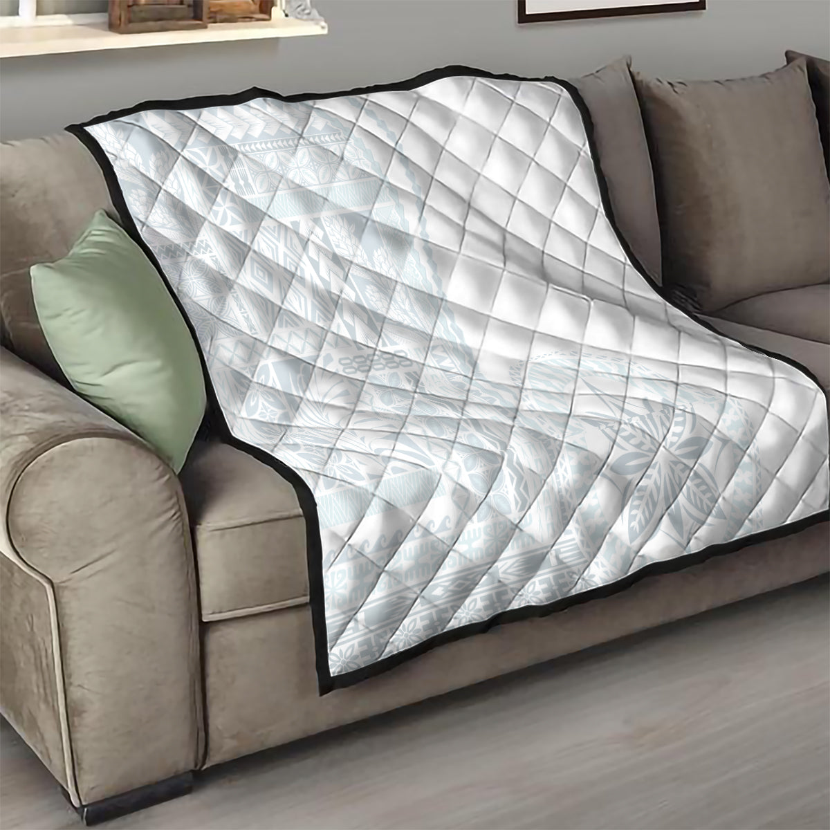 Samoa White Sunday Quilt Classic Siapo Style - Wonder Print Shop