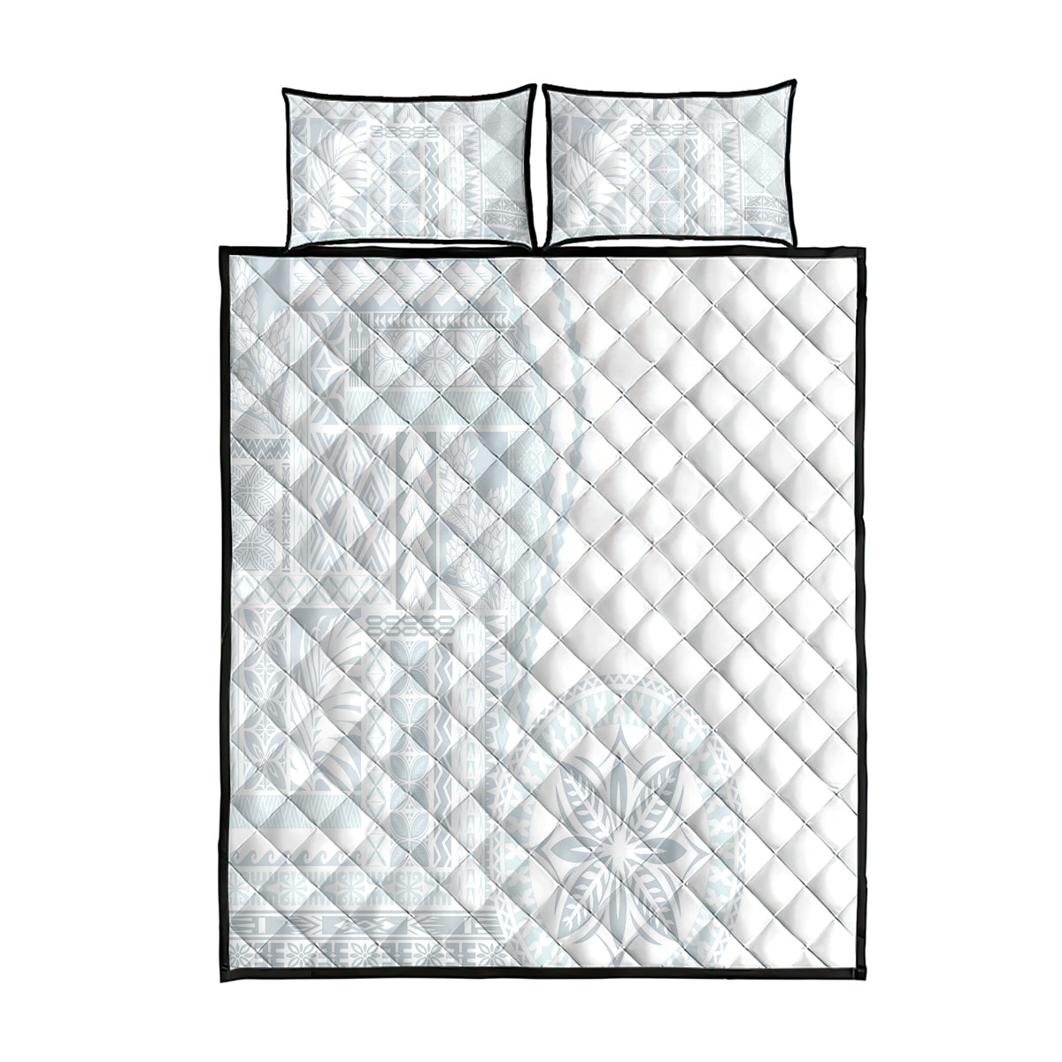 Samoa White Sunday Quilt Bed Set Classic Siapo Style - Wonder Print Shop