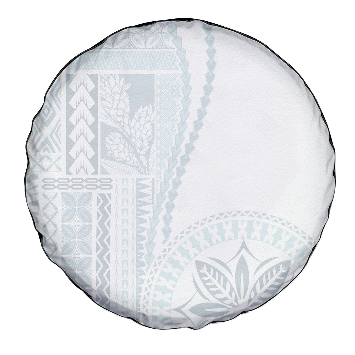 Samoa White Sunday Spare Tire Cover Classic Siapo Style - Wonder Print Shop