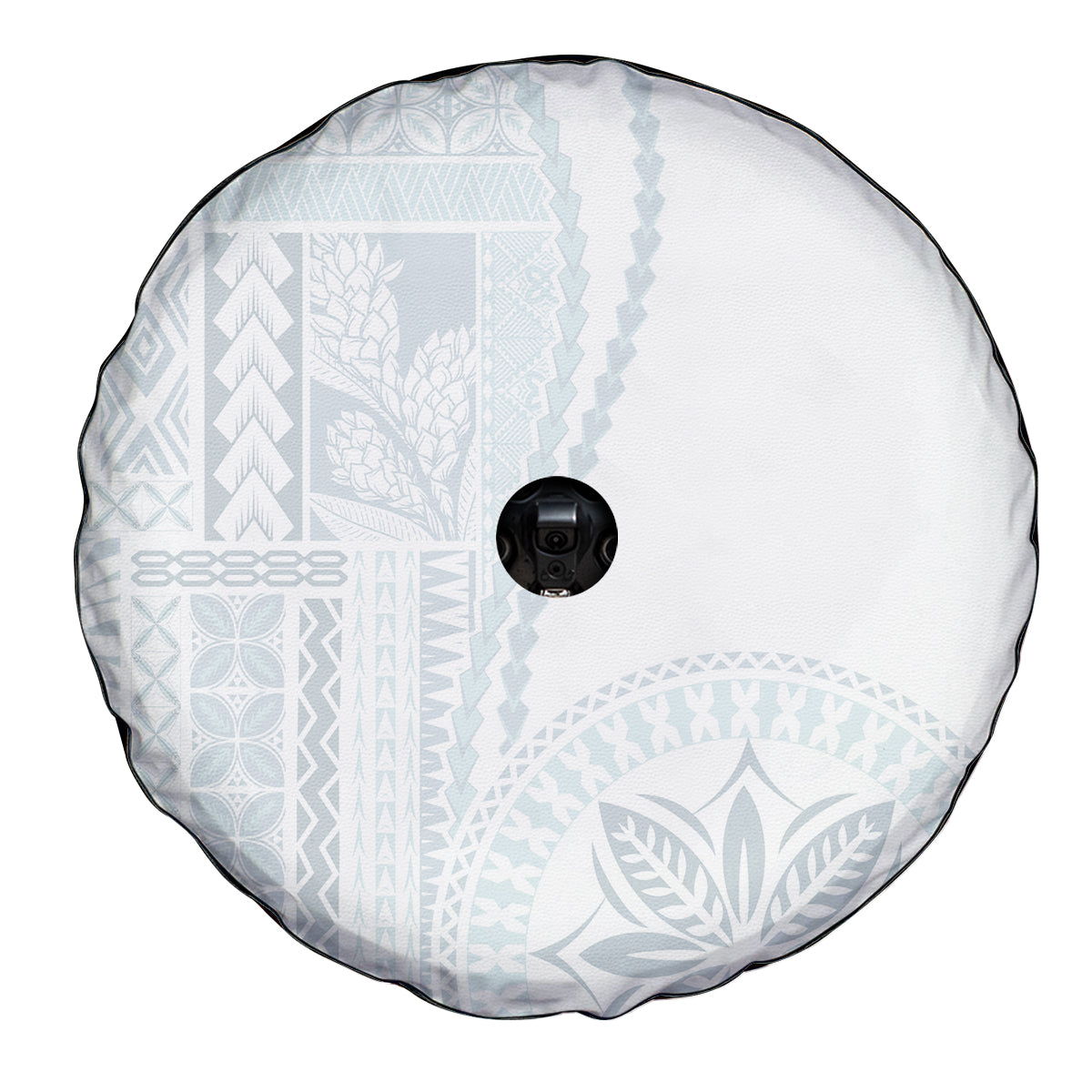 Samoa White Sunday Spare Tire Cover Classic Siapo Style - Wonder Print Shop
