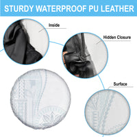 Samoa White Sunday Spare Tire Cover Classic Siapo Style - Wonder Print Shop