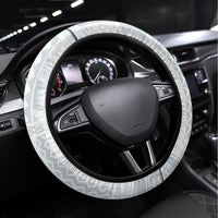 Samoa White Sunday Steering Wheel Cover Classic Siapo Style - Wonder Print Shop