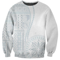 Samoa White Sunday Sweatshirt Classic Siapo Style - Wonder Print Shop