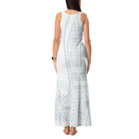 Samoa White Sunday Tank Maxi Dress Classic Siapo Style - Wonder Print Shop