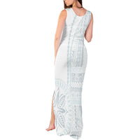 Samoa White Sunday Tank Maxi Dress Classic Siapo Style - Wonder Print Shop