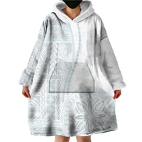Samoa White Sunday Wearable Blanket Hoodie Classic Siapo Style - Wonder Print Shop