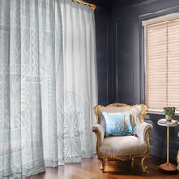 Samoa White Sunday Window Curtain Classic Siapo Style - Wonder Print Shop