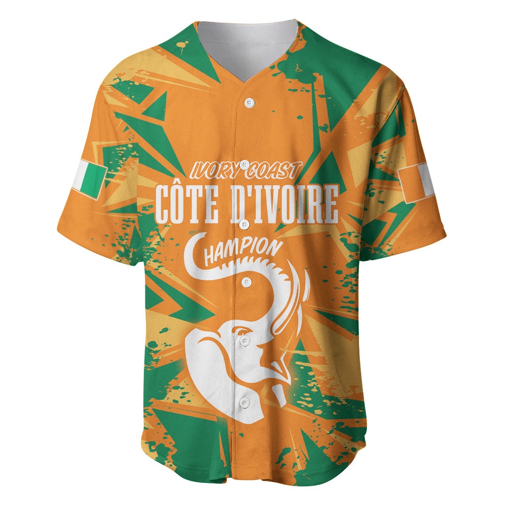 Ivory Coast Football Custom Baseball Jersey Les Elephants Champions LT7 - Wonder Print Shop