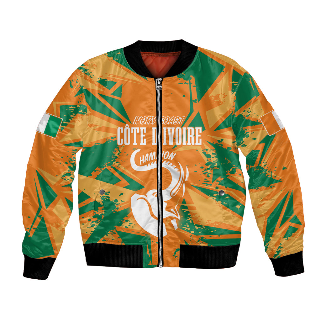 Ivory Coast Football Custom Bomber Jacket Les Elephants Champions LT7 - Wonder Print Shop