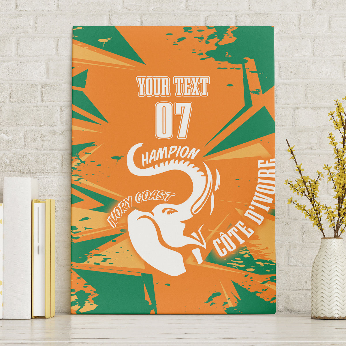 Ivory Coast Football Custom Canvas Wall Art Les Elephants Champions LT7 - Wonder Print Shop