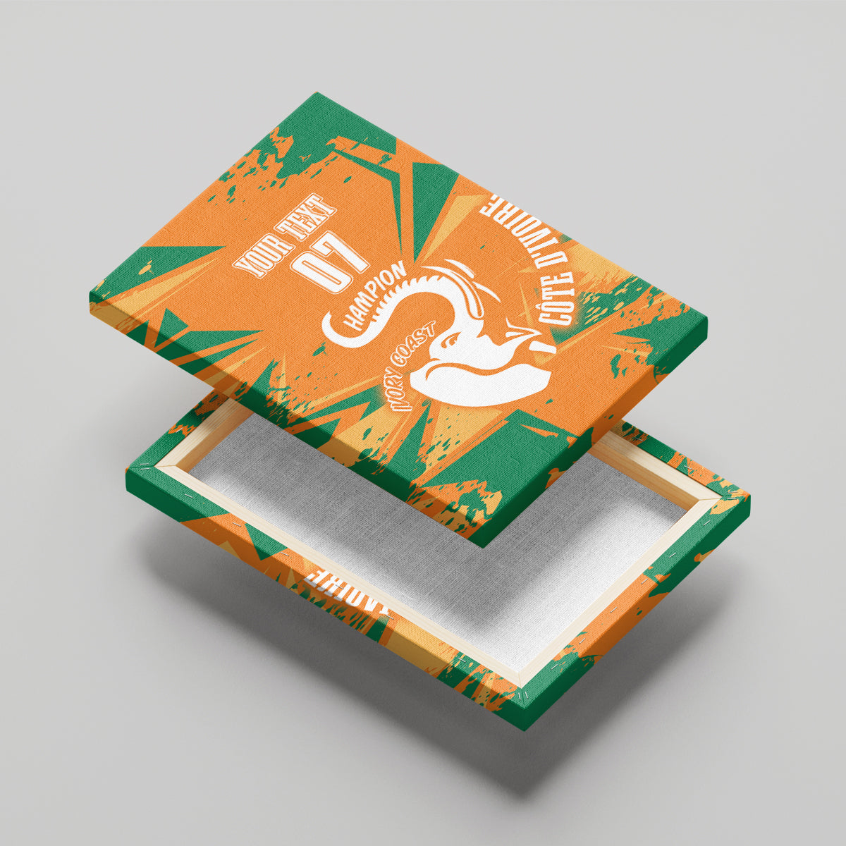 Ivory Coast Football Custom Canvas Wall Art Les Elephants Champions LT7 - Wonder Print Shop