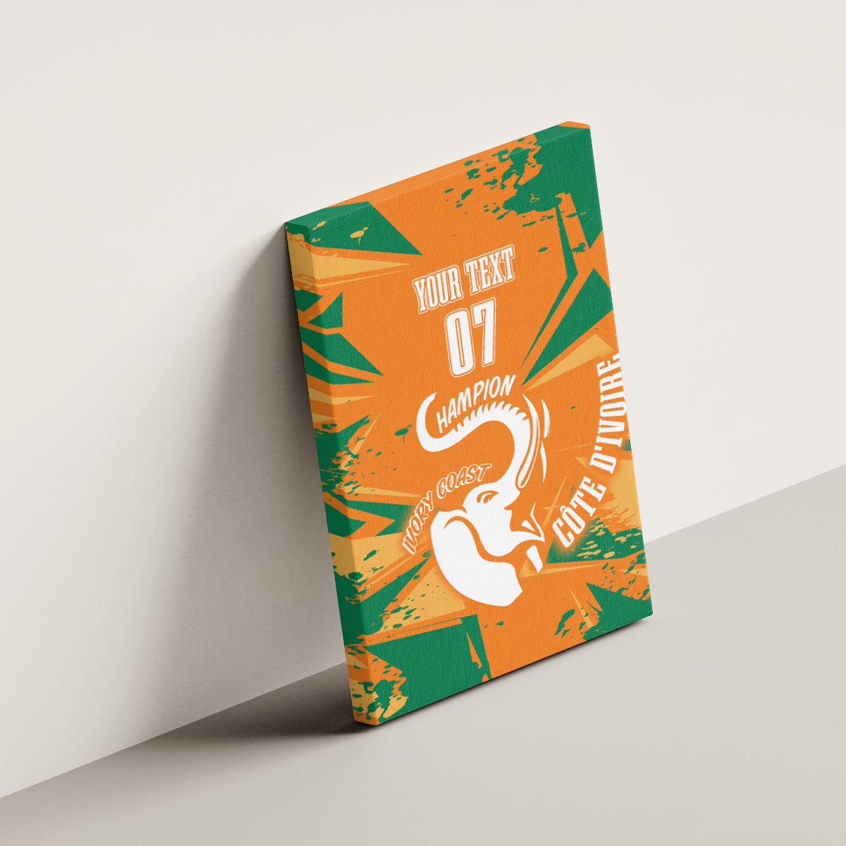 Ivory Coast Football Custom Canvas Wall Art Les Elephants Champions LT7 - Wonder Print Shop