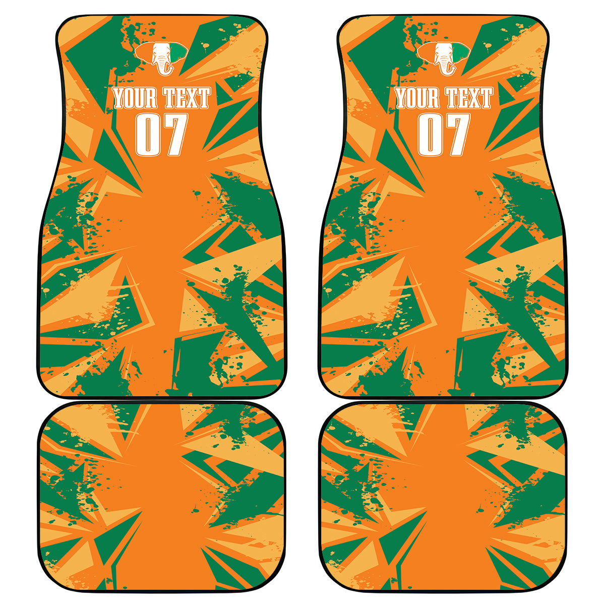 Ivory Coast Football Custom Car Mats Les Elephants Champions LT7 - Wonder Print Shop