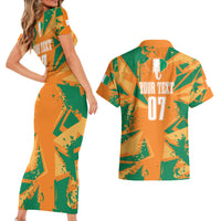 Ivory Coast Football Custom Couples Matching Short Sleeve Bodycon Dress and Hawaiian Shirt Les Elephants Champions LT7 - Wonder Print Shop