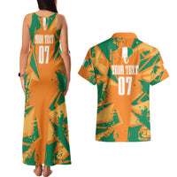 Ivory Coast Football Custom Couples Matching Tank Maxi Dress and Hawaiian Shirt Les Elephants Champions LT7 - Wonder Print Shop