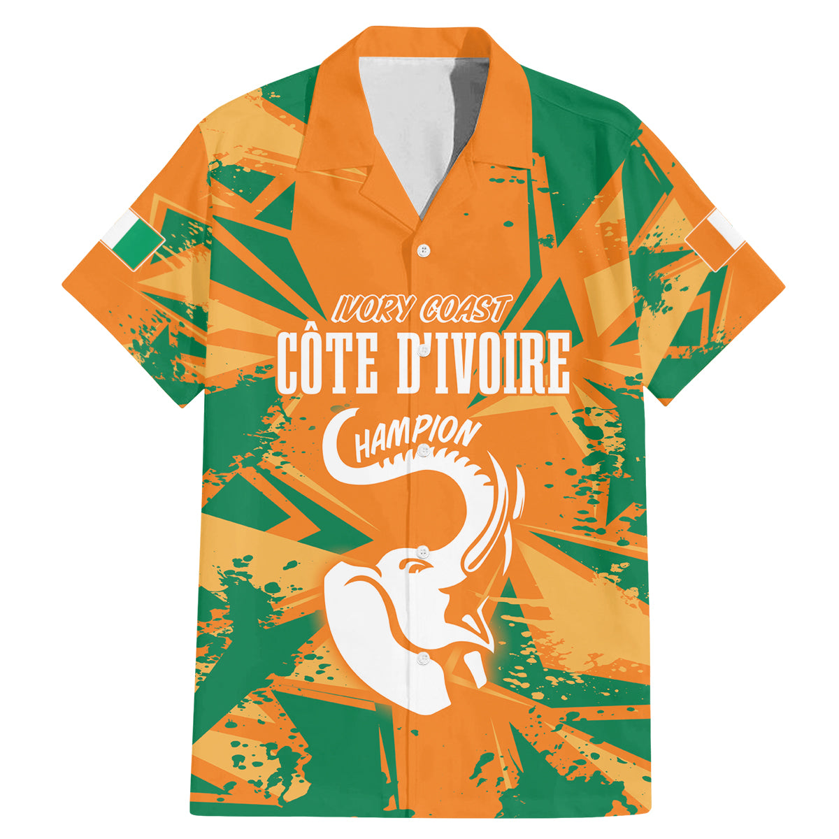 Ivory Coast Football Custom Family Matching Mermaid Dress and Hawaiian Shirt Les Elephants Champions LT7 - Wonder Print Shop