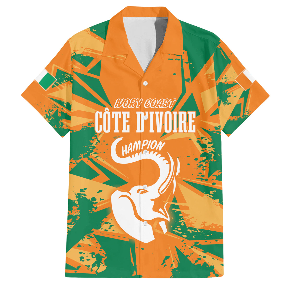 Ivory Coast Football Custom Family Matching Off Shoulder Short Dress and Hawaiian Shirt Les Elephants Champions LT7 - Wonder Print Shop