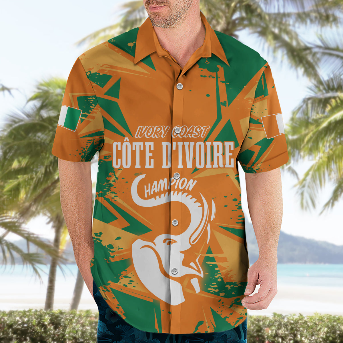 Ivory Coast Football Custom Hawaiian Shirt Les Elephants Champions - Wonder Print Shop