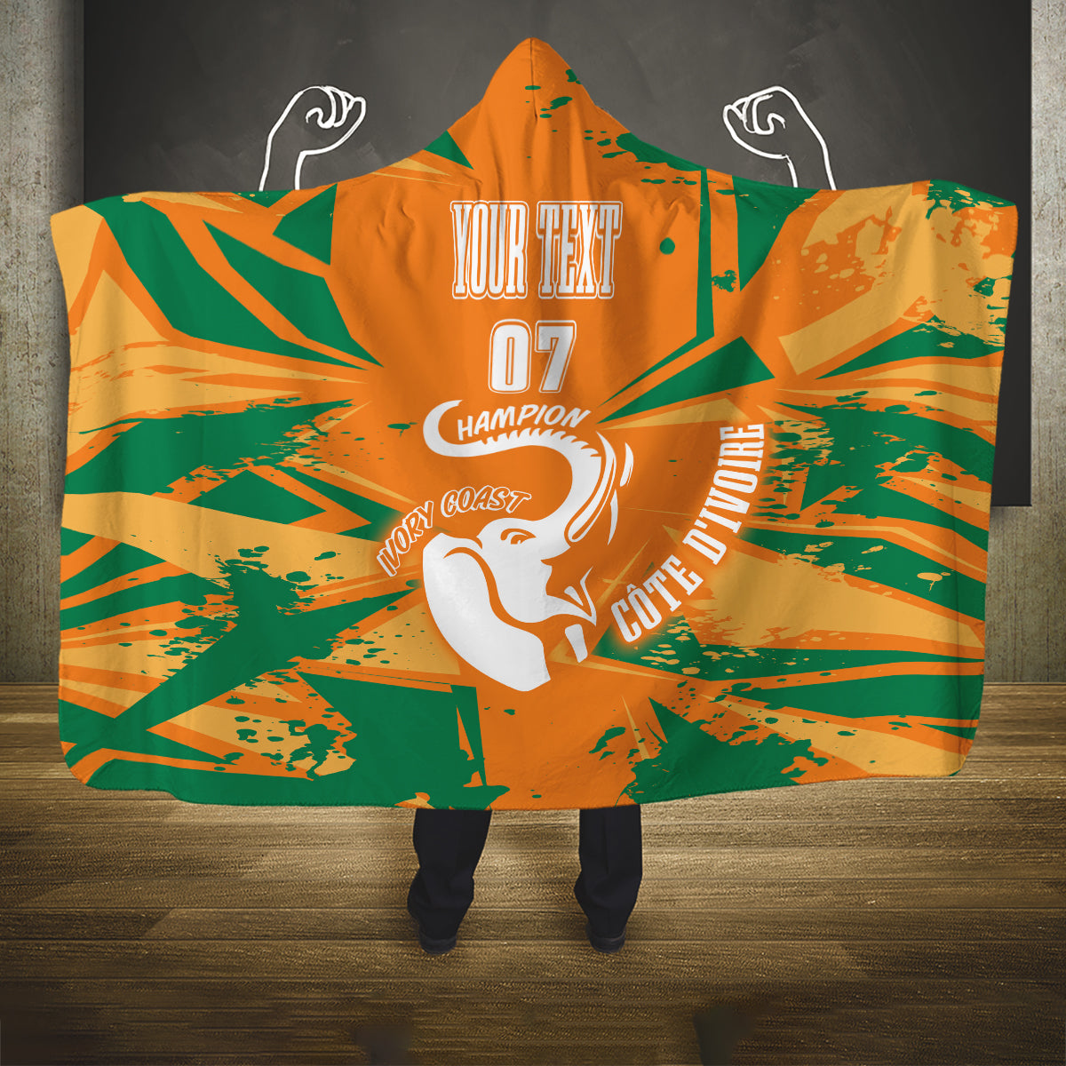 Ivory Coast Football Custom Hooded Blanket Les Elephants Champions