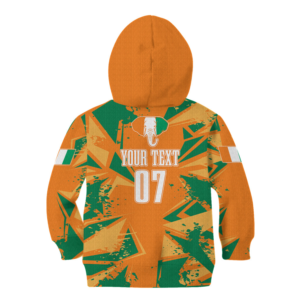 Ivory Coast Football Custom Kid Hoodie Les Elephants Champions - Wonder Print Shop