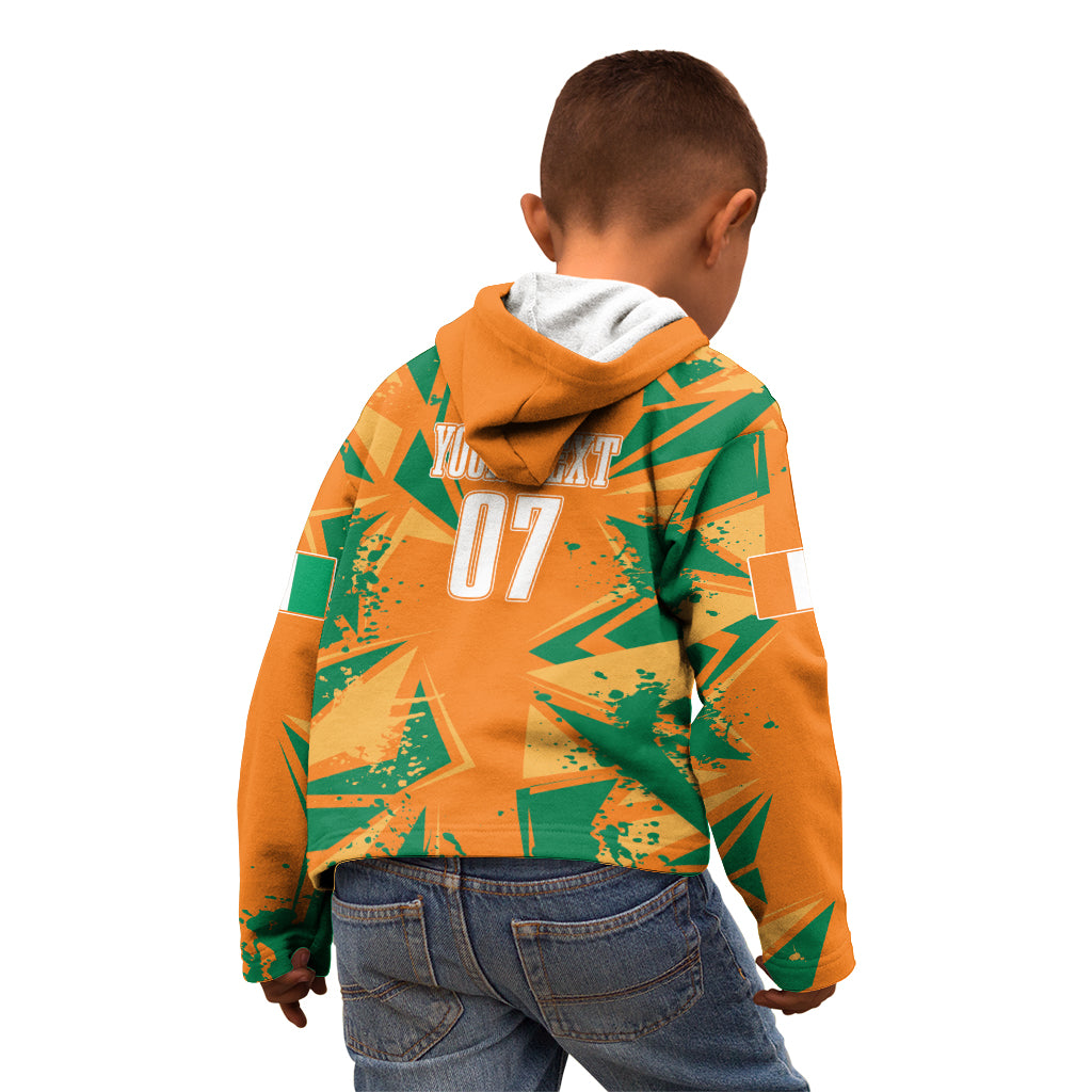 Ivory Coast Football Custom Kid Hoodie Les Elephants Champions - Wonder Print Shop