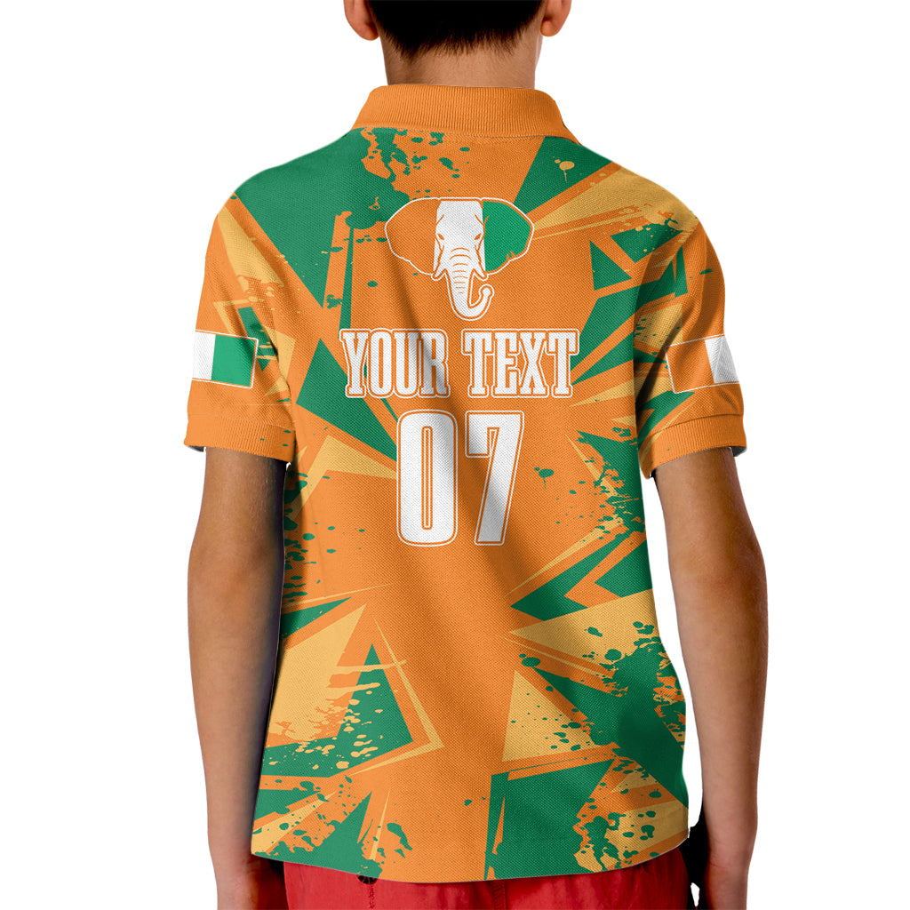 Ivory Coast Football Custom Kid Polo Shirt Les Elephants Champions - Wonder Print Shop