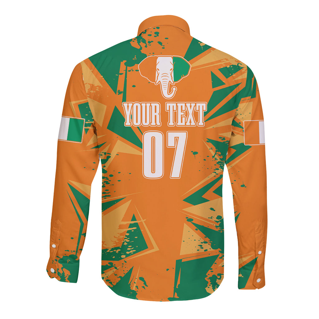 Ivory Coast Football Custom Long Sleeve Button Shirt Les Elephants Champions - Wonder Print Shop