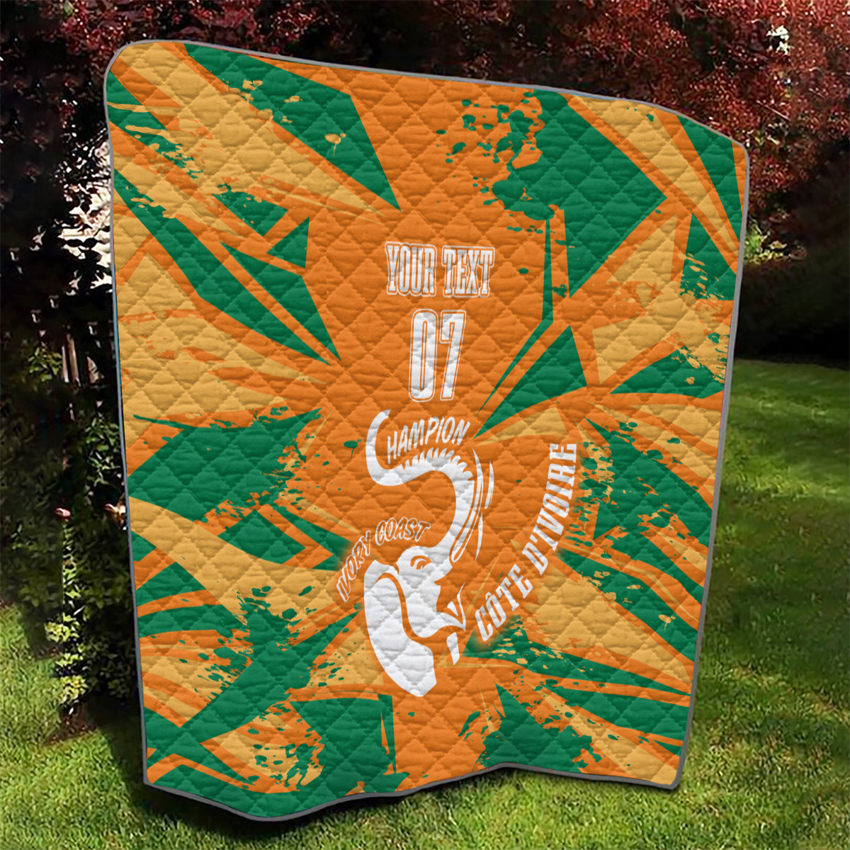 Ivory Coast Football Custom Quilt Les Elephants Champions - Wonder Print Shop