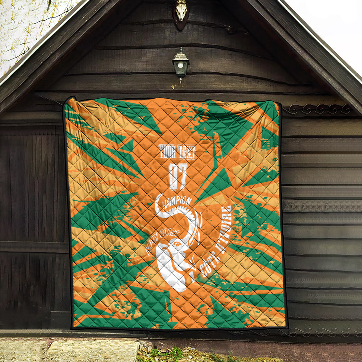 Ivory Coast Football Custom Quilt Les Elephants Champions - Wonder Print Shop