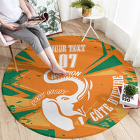 Ivory Coast Football Custom Round Carpet Les Elephants Champions