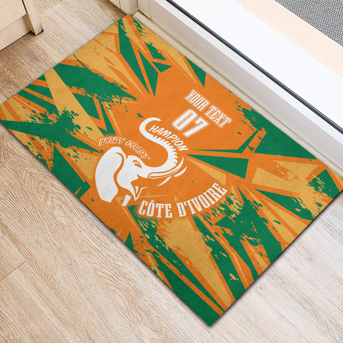 Ivory Coast Football Custom Rubber Doormat Les Elephants Champions - Wonder Print Shop