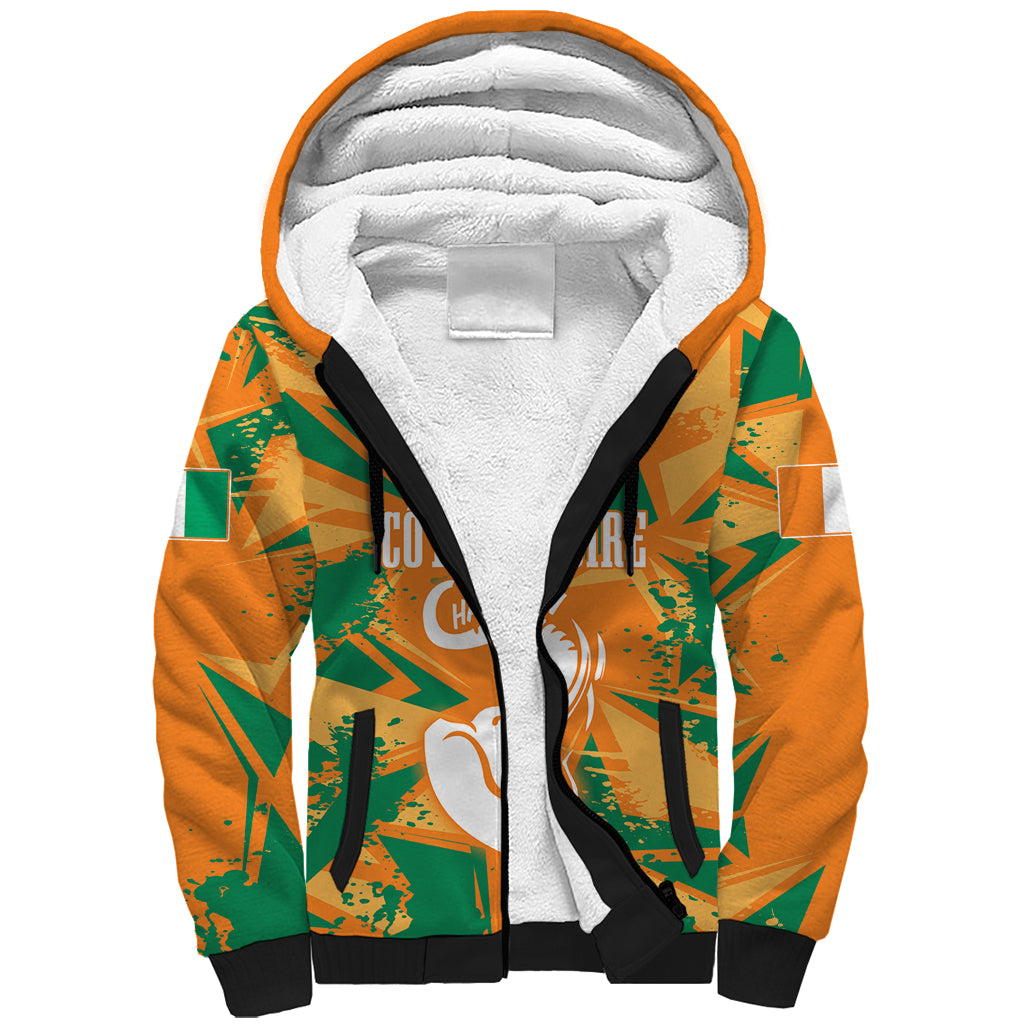 Ivory Coast Football Custom Sherpa Hoodie Les Elephants Champions - Wonder Print Shop