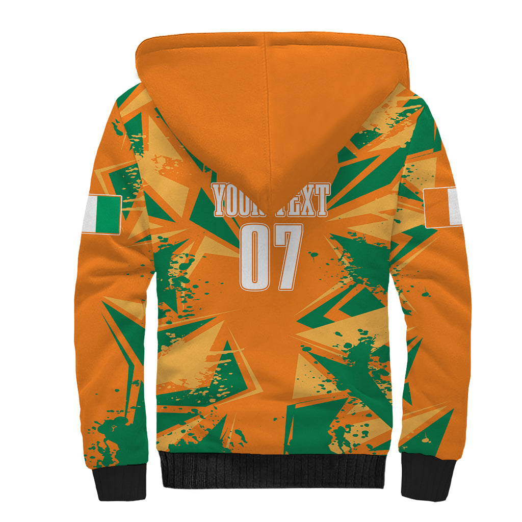 Ivory Coast Football Custom Sherpa Hoodie Les Elephants Champions - Wonder Print Shop