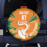 Ivory Coast Football Custom Spare Tire Cover Les Elephants Champions - Wonder Print Shop