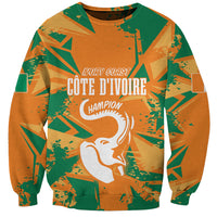 Ivory Coast Football Custom Sweatshirt Les Elephants Champions - Wonder Print Shop