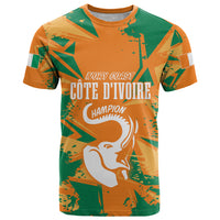 Ivory Coast Football Custom T Shirt Les Elephants Champions - Wonder Print Shop