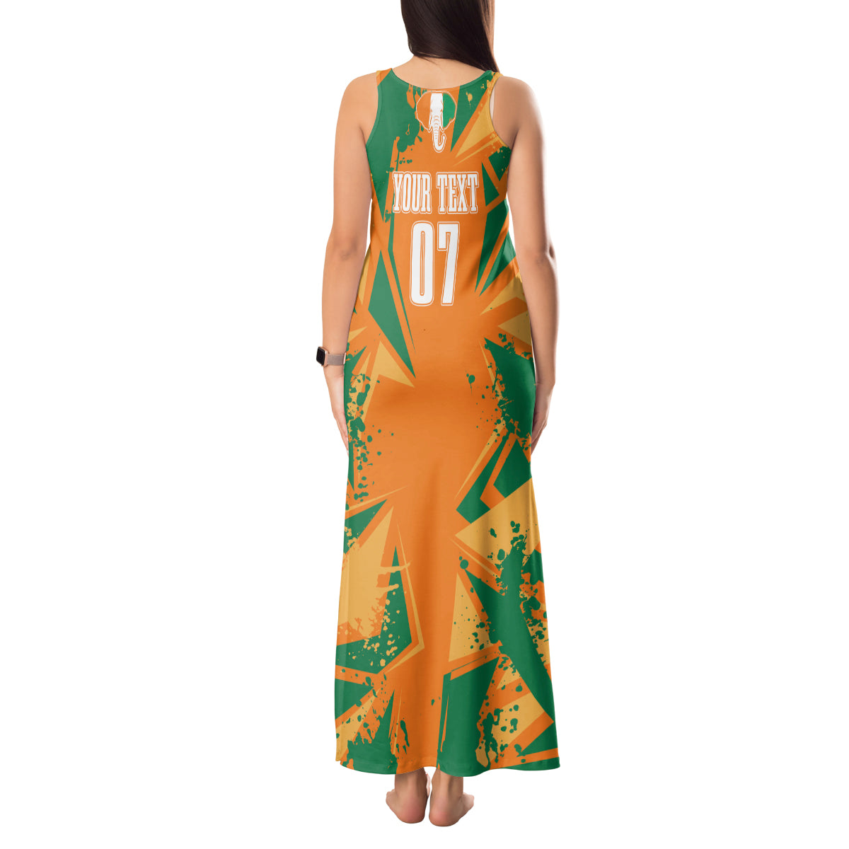 Ivory Coast Football Custom Tank Maxi Dress Les Elephants Champions - Wonder Print Shop