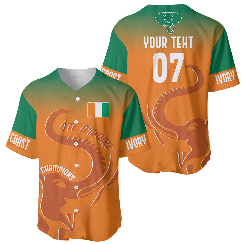 Ivory Coast Football Custom Baseball Jersey Ivory Elephants - Basic Style LT7 - Wonder Print Shop