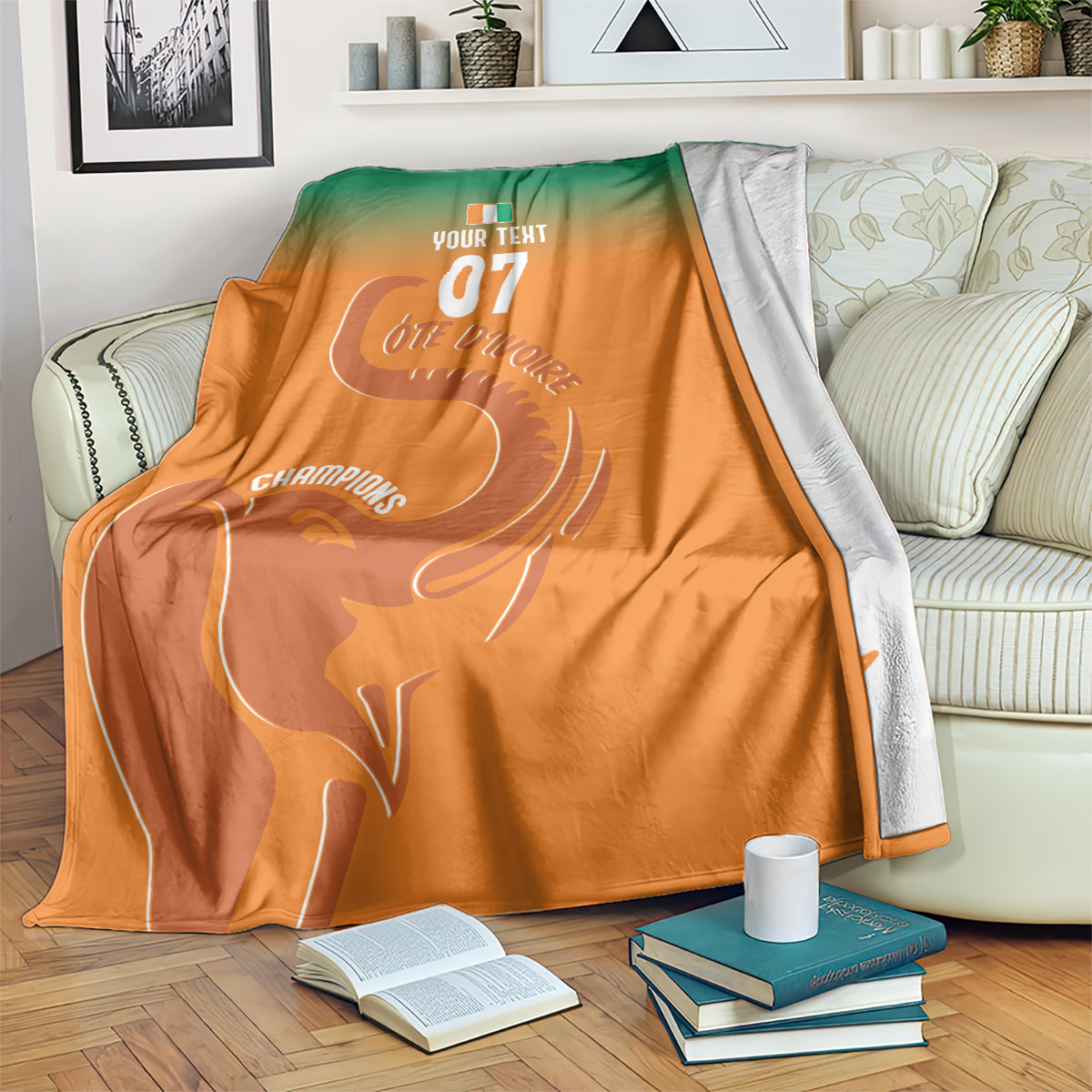 Ivory Coast Football Custom Blanket Ivory Elephants - Basic Style