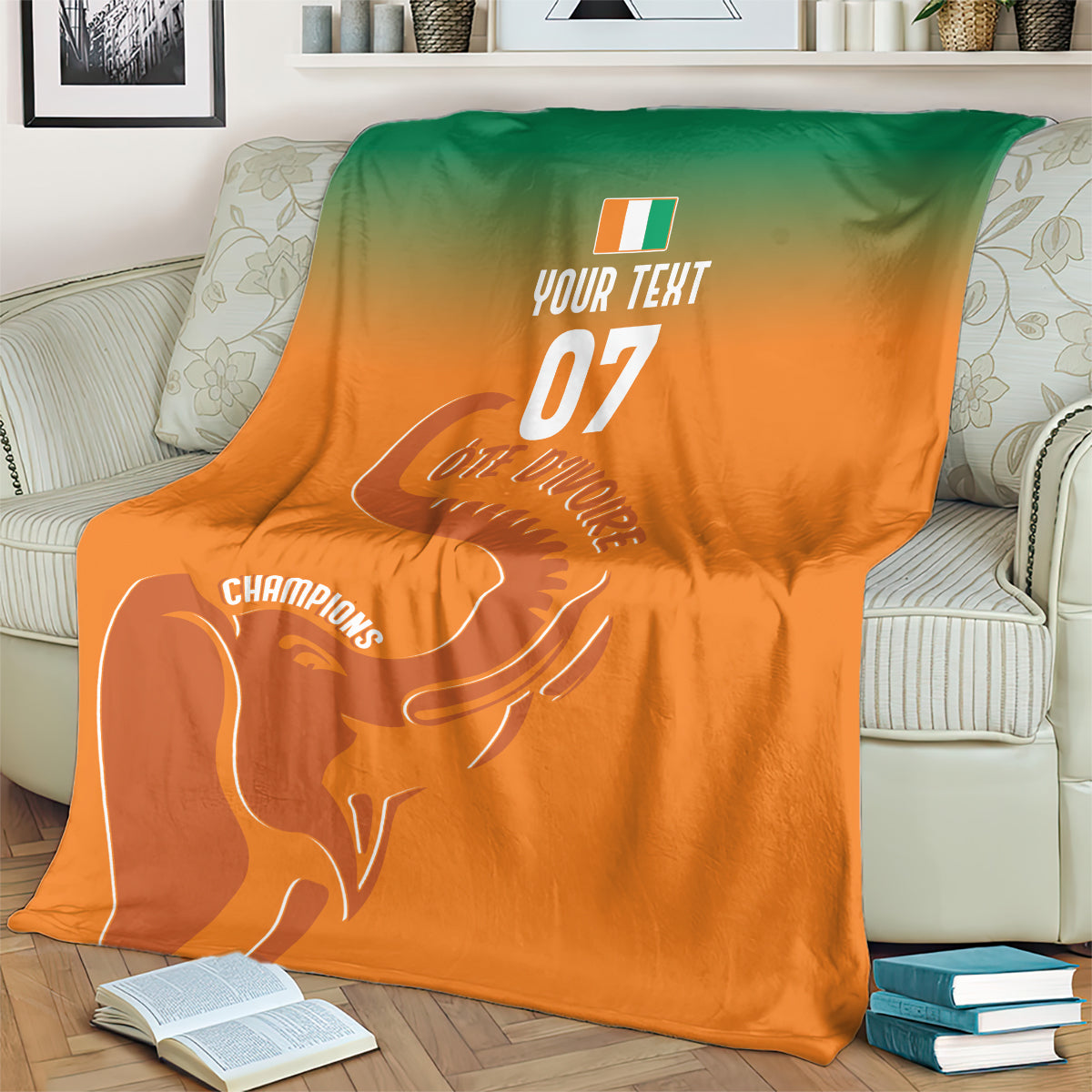 Ivory Coast Football Custom Blanket Ivory Elephants - Basic Style