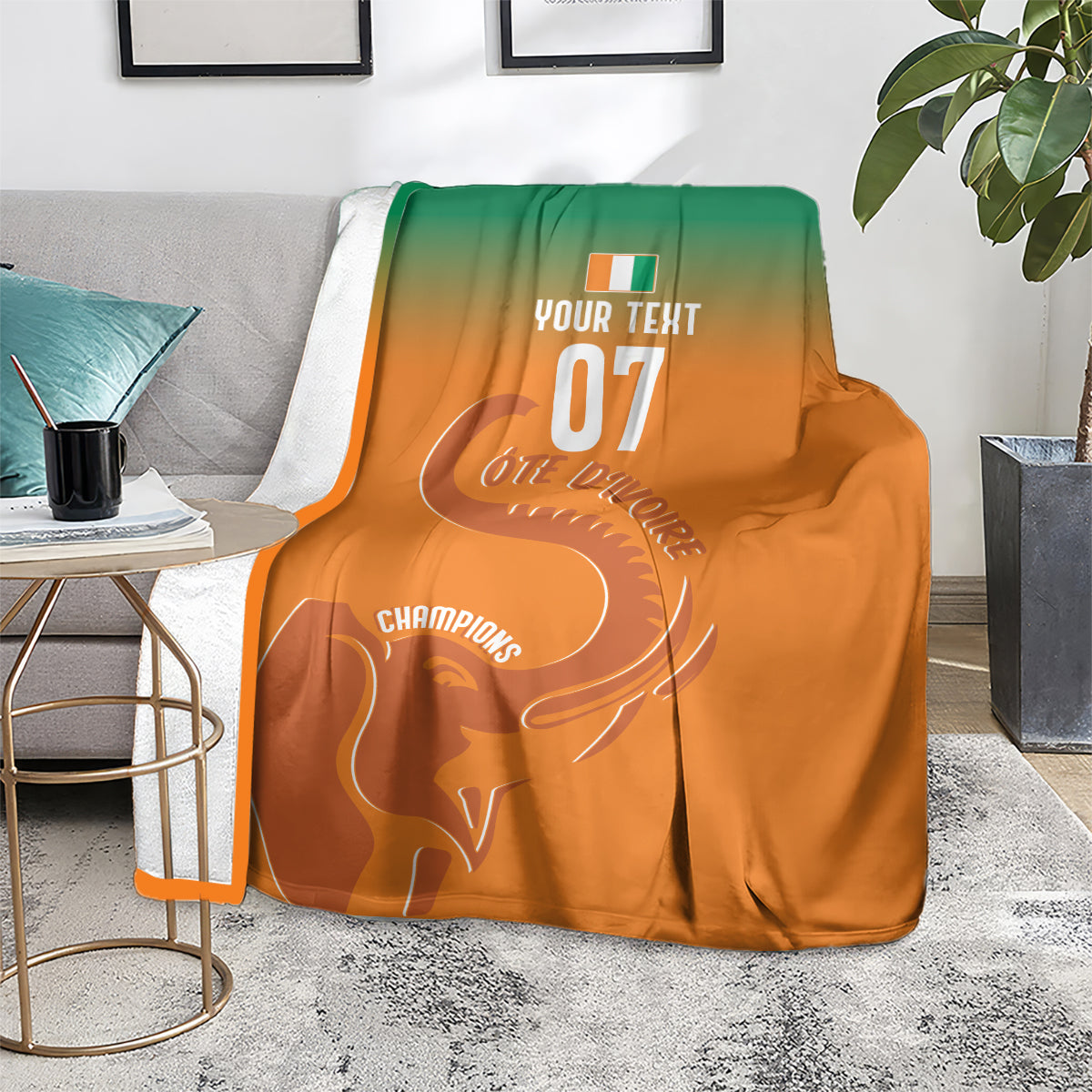 Ivory Coast Football Custom Blanket Ivory Elephants - Basic Style