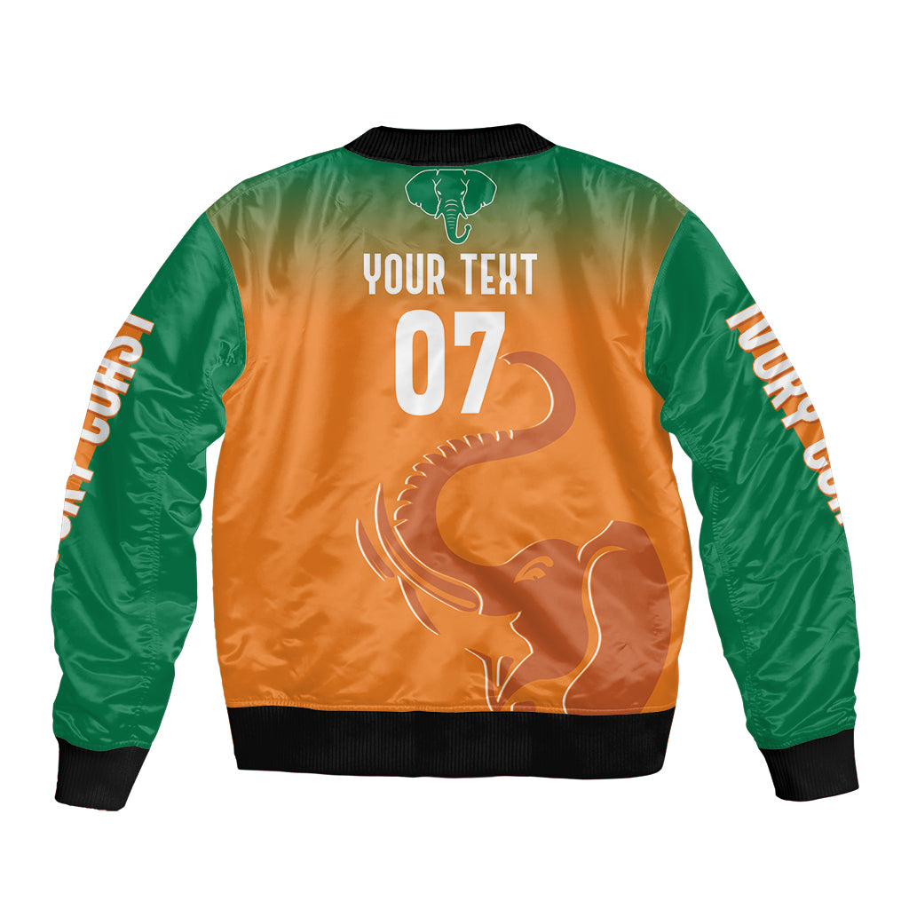 Ivory Coast Football Custom Bomber Jacket Ivory Elephants - Basic Style LT7 - Wonder Print Shop