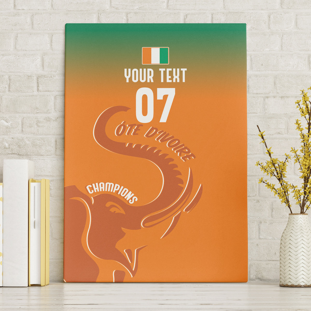 Ivory Coast Football Custom Canvas Wall Art Ivory Elephants - Basic Style LT7 - Wonder Print Shop