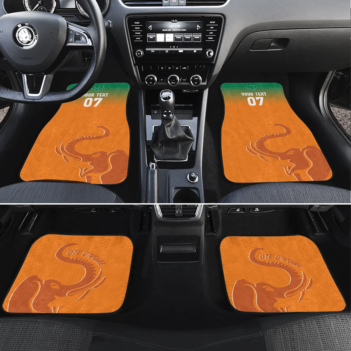 Ivory Coast Football Custom Car Mats Ivory Elephants - Basic Style LT7 - Wonder Print Shop