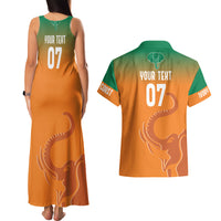 Ivory Coast Football Custom Couples Matching Tank Maxi Dress and Hawaiian Shirt Ivory Elephants - Basic Style LT7 - Wonder Print Shop