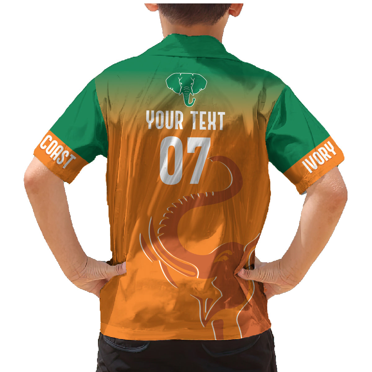 Ivory Coast Football Custom Family Matching Mermaid Dress and Hawaiian Shirt Ivory Elephants - Basic Style LT7 - Wonder Print Shop