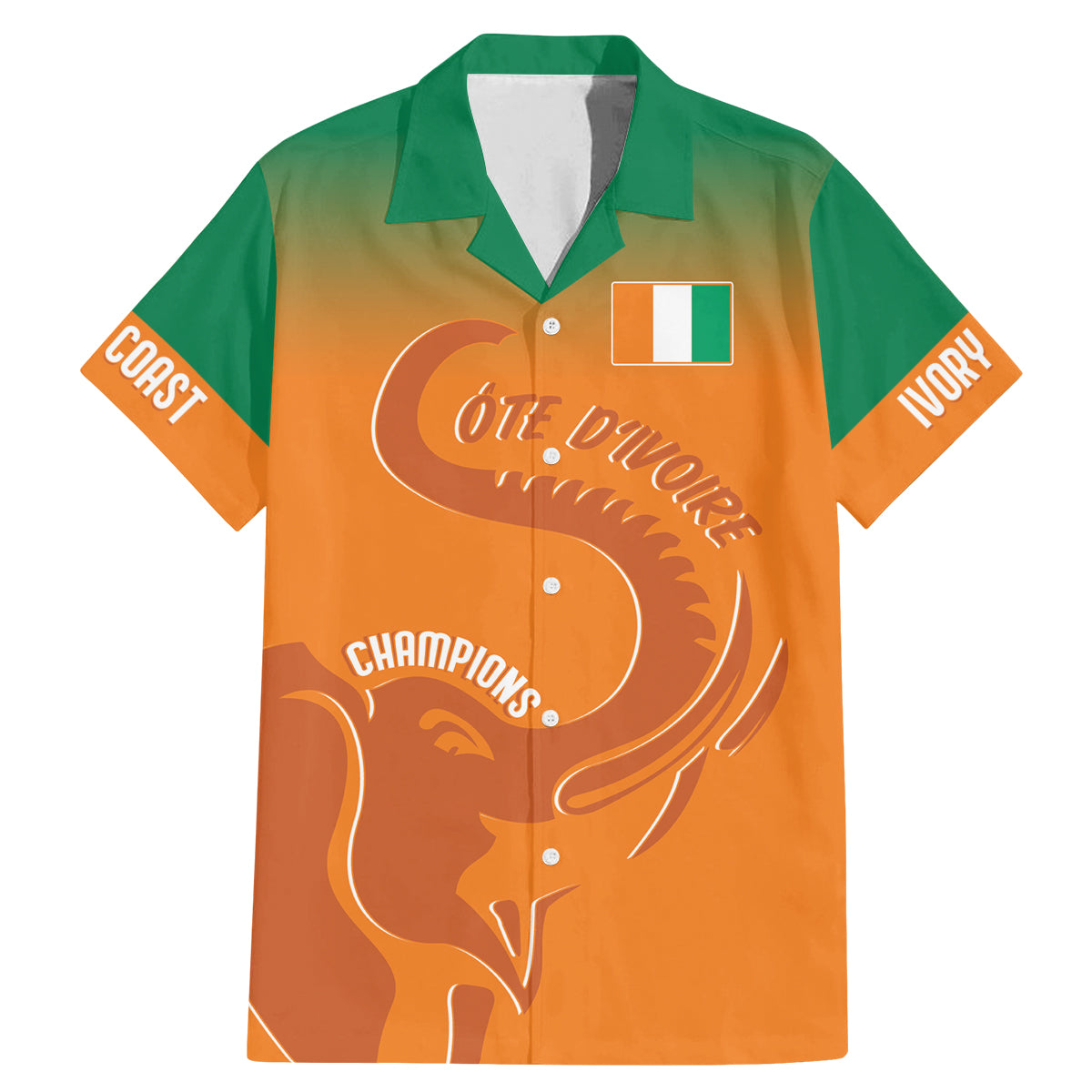 Ivory Coast Football Custom Family Matching Mermaid Dress and Hawaiian Shirt Ivory Elephants - Basic Style LT7 - Wonder Print Shop