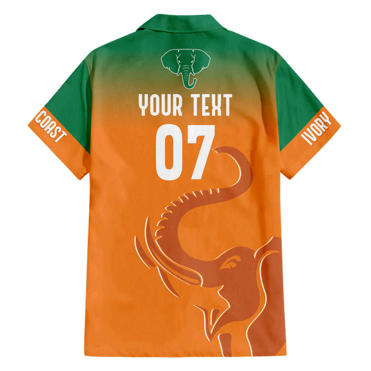 Ivory Coast Football Custom Family Matching Short Sleeve Bodycon Dress and Hawaiian Shirt Ivory Elephants - Basic Style - Wonder Print Shop