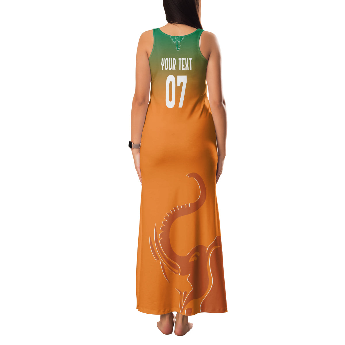 Ivory Coast Football Custom Family Matching Tank Maxi Dress and Hawaiian Shirt Ivory Elephants - Basic Style - Wonder Print Shop