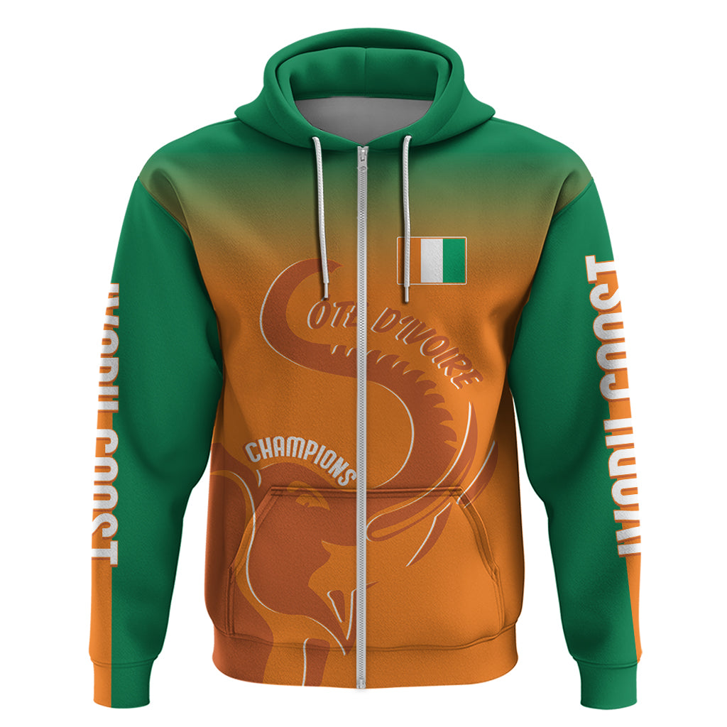 Ivory Coast Football Custom Hoodie Ivory Elephants - Basic Style - Wonder Print Shop